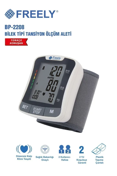 Freely BP 2208 Bilekten Konuşan Dijital Tansiyon Aleti ürün görseli 1