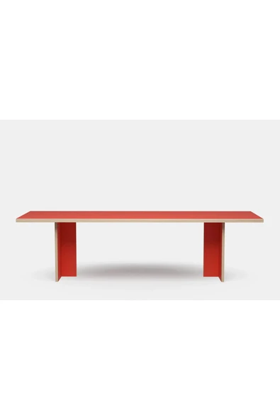 PASAWOODS Bruli | Modern Kırmızı Dikdörtgen Masa | 280x100 Cm | Toplantı / Çalışma / Yemek Masası ürün görseli 1