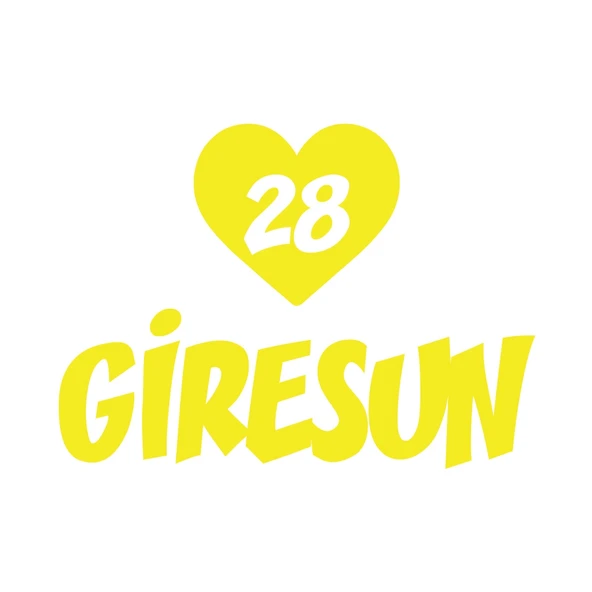 Kalpli 28 Giresun Araba Sticker 17x17 Cm Sarı ürün görseli 1