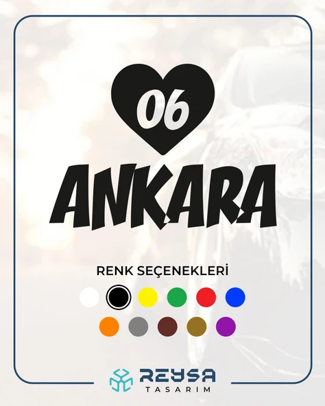 Kalpli 06 Ankara Araba Sticker 17x17 Cm Siyah ürün görseli 1