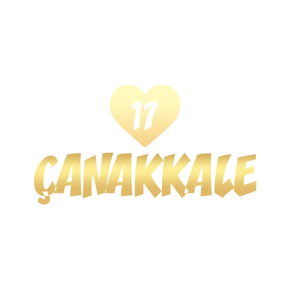 Kalpli 17 Çanakkale Araba Sticker 17x17 Cm Gold ürün görseli 1