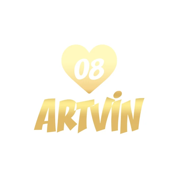Kalpli 08 Artvin Araba Sticker 17x17 Cm Gold ürün görseli 1