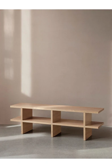PASAWOODS Alongi | Doğal Ahşap Modern Tv Sehpası | Minimalist Tasarım | 140 Cm ürün görseli 1