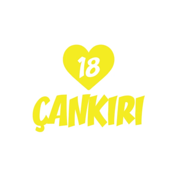 Kalpli 18 Çankırı Araba Sticker 17x17 Cm Sarı ürün görseli 1
