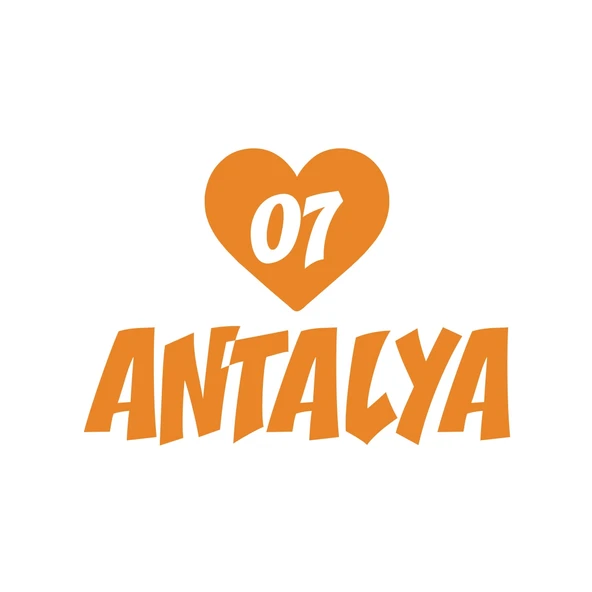 Kalpli 07 Antalya Araba Sticker 17x17 Cm Turuncu ürün görseli 1