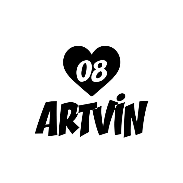 Kalpli 08 Artvin Araba Sticker 17x17 Cm Siyah ürün görseli 1