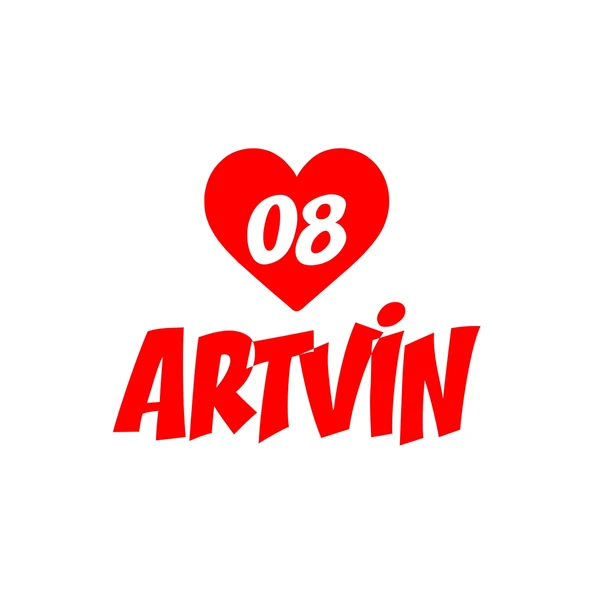 Kalpli 08 Artvin Araba Sticker 17x17 Cm Kırmızı ürün görseli 1