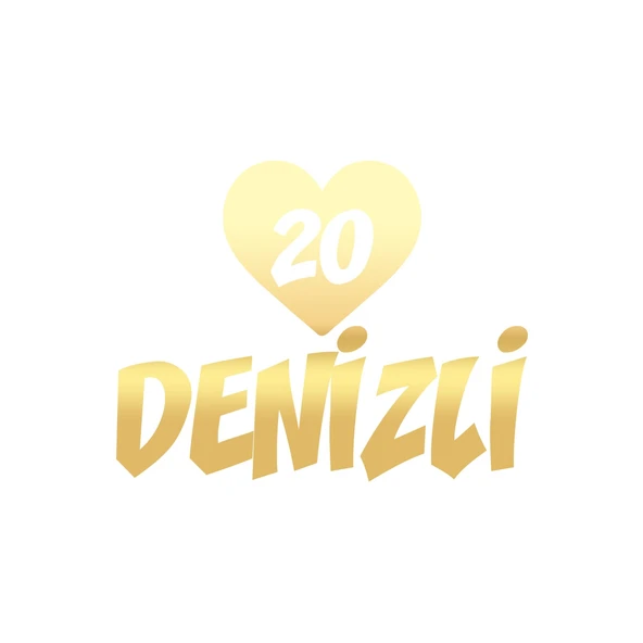 Kalpli 20 Denizli Araba Sticker 17x17 Cm Gold ürün görseli 1