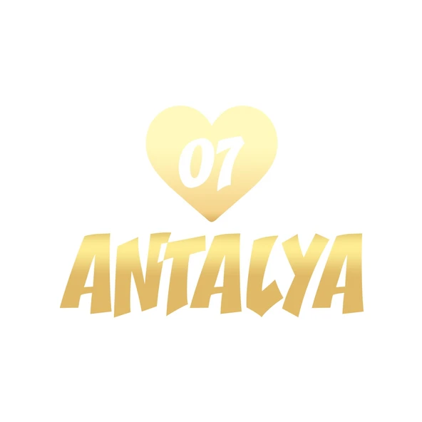 Kalpli 07 Antalya Araba Sticker 17x17 Cm Gold ürün görseli 1