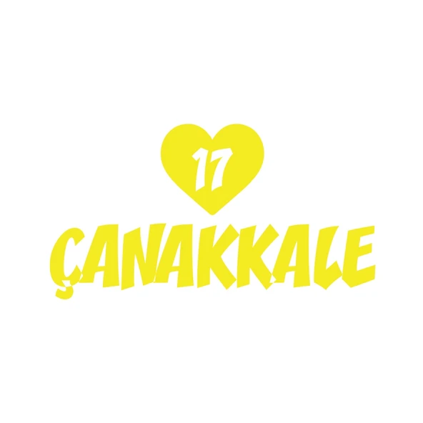 Kalpli 17 Çanakkale Araba Sticker 17x17 Cm Sarı ürün görseli 1