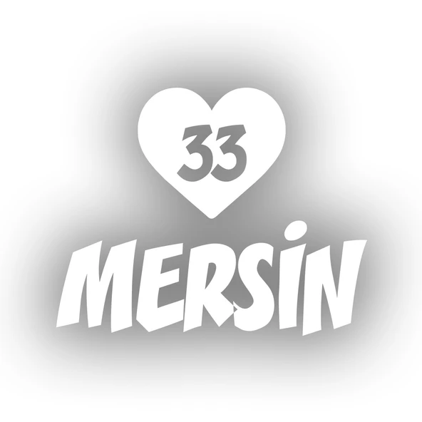 Kalpli 33 Mersin Araba Sticker 17x17 Cm Beyaz ürün görseli 1