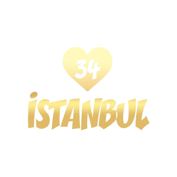 Kalpli 34 İstanbul Araba Sticker 17x17 Cm Gold ürün görseli 1