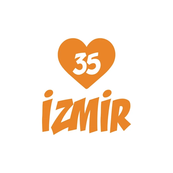 Kalpli 35 İzmir Araba Sticker 17x17 Cm Turuncu ürün görseli 1
