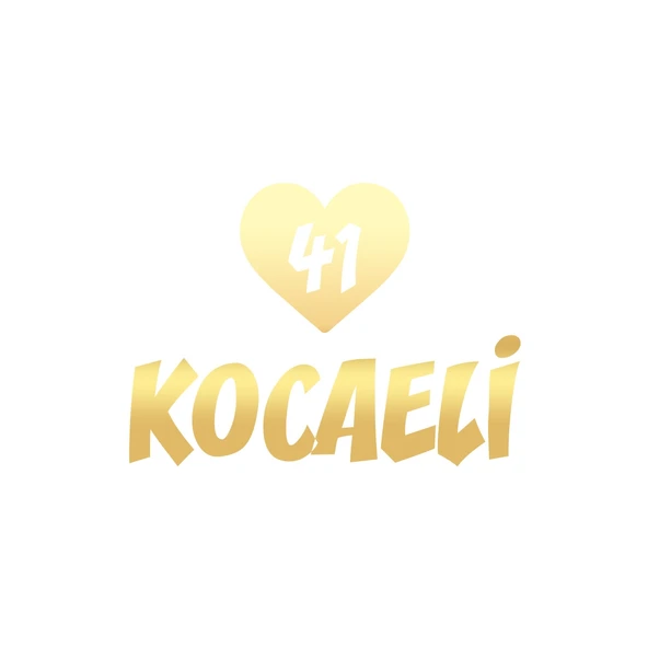 Kalpli 41 Kocaeli Araba Sticker 17x17 Cm Gold ürün görseli 1