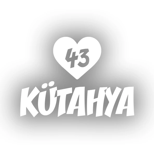 Kalpli 43 Kütahya Araba Sticker 17x17 Cm Beyaz ürün görseli 1