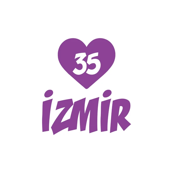Kalpli 35 İzmir Araba Sticker 17x17 Cm Mor ürün görseli 1