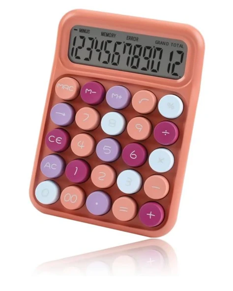 Runzon Renkli Elektronik Hesap Makinesi Pembe RZ817 ürün görseli 1