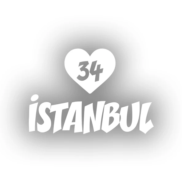 Kalpli 34 İstanbul Araba Sticker 17x17 Cm Beyaz ürün görseli 1