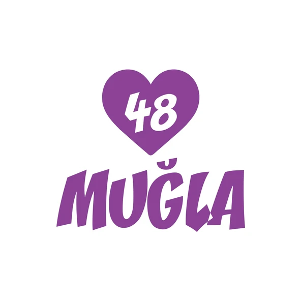 Kalpli 48 Muğla Araba Sticker 17x17 Cm Mor ürün görseli 1