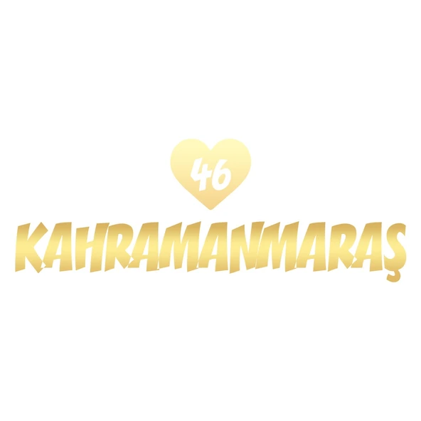 Kalpli 46 Kahramanmaraş Araba Sticker 17x17 Cm Gold ürün görseli 1