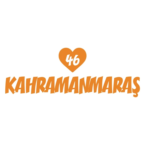 Kalpli 46 Kahramanmaraş Araba Sticker 17x17 Cm Turuncu ürün görseli 1