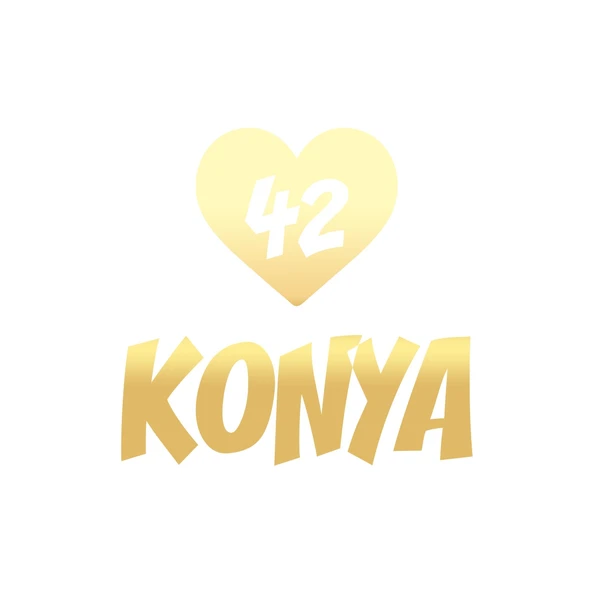 Kalpli 42 Konya Araba Sticker 17x17 Cm Gold ürün görseli 1