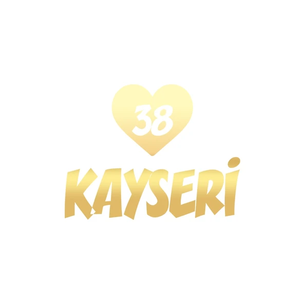 Kalpli 38 Kayseri Araba Sticker 17x17 Cm Gold ürün görseli 1