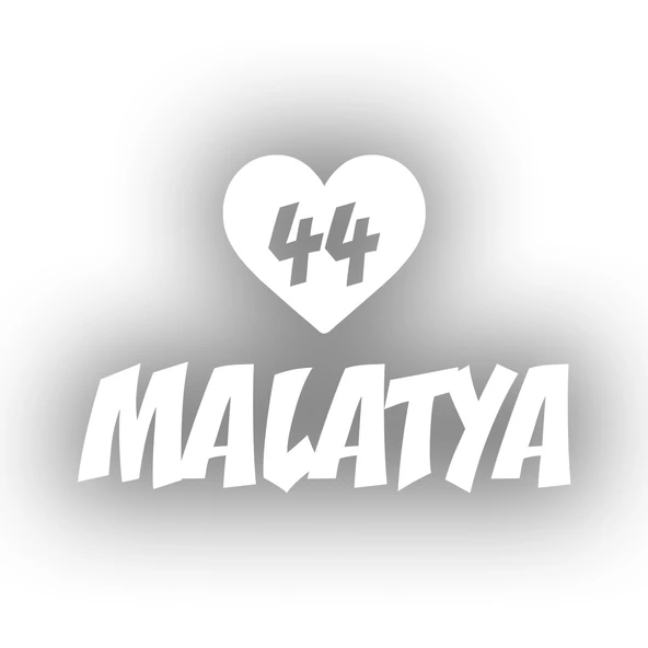 Kalpli 44 Malatya Araba Sticker 17x17 Cm Beyaz ürün görseli 1