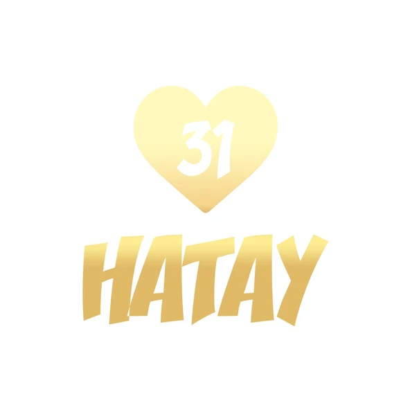 Kalpli 31 Hatay Araba Sticker 17x17 Cm Gold ürün görseli 1