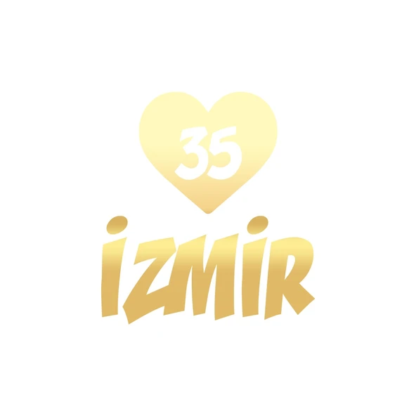 Kalpli 35 İzmir Araba Sticker 17x17 Cm Gold ürün görseli 1
