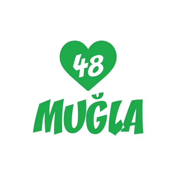 Kalpli 48 Muğla Araba Sticker 17x17 Cm Yeşil ürün görseli 1