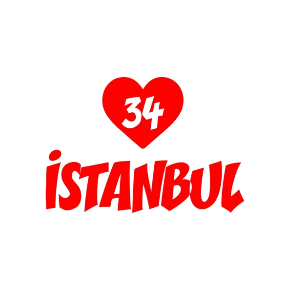 Kalpli 34 İstanbul Araba Sticker 17x17 Cm Kırmızı ürün görseli 1