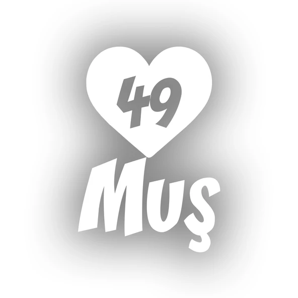 Kalpli 49 Muş Araba Sticker 17x17 Cm Beyaz ürün görseli 1