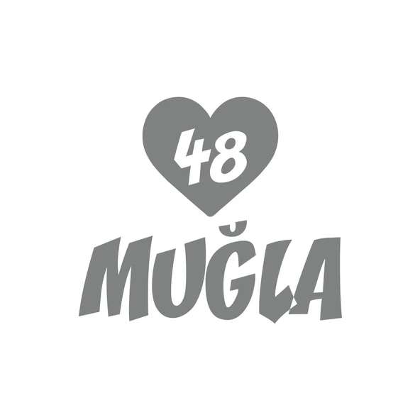 Kalpli 48 Muğla Araba Sticker 17x17 Cm Gri ürün görseli 1