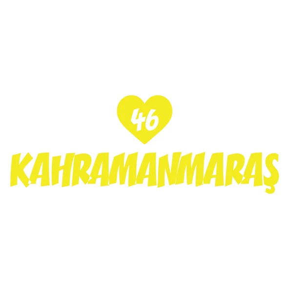 Kalpli 46 Kahramanmaraş Araba Sticker 17x17 Cm Sarı ürün görseli 1