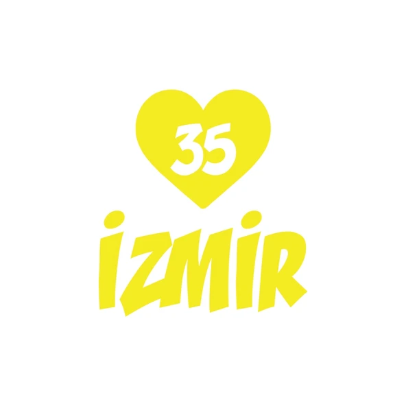 Kalpli 35 İzmir Araba Sticker 17x17 Cm Sarı ürün görseli 1