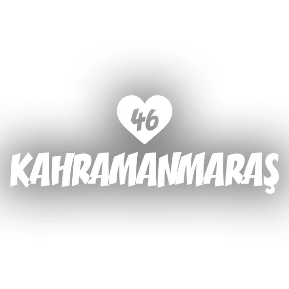 Kalpli 46 Kahramanmaraş Araba Sticker 17x17 Cm Beyaz ürün görseli 1