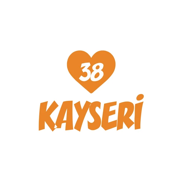 Kalpli 38 Kayseri Araba Sticker 17x17 Cm Turuncu ürün görseli 1