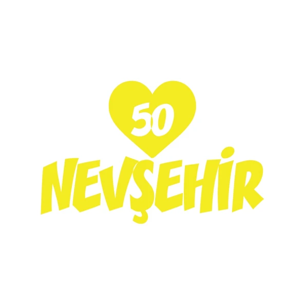 Kalpli 50 Nevşehir Araba Sticker 17x17 Cm Sarı ürün görseli 1