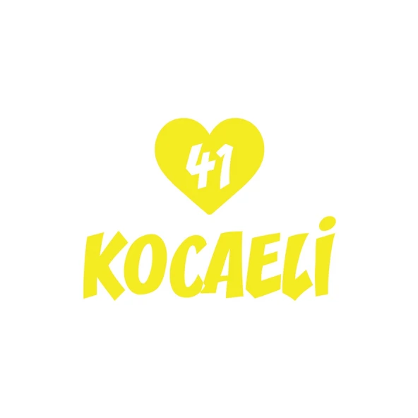 Kalpli 41 Kocaeli Araba Sticker 17x17 Cm Sarı ürün görseli 1