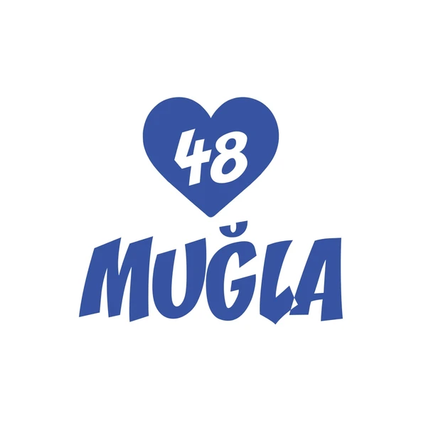 Kalpli 48 Muğla Araba Sticker 17x17 Cm Mavi ürün görseli 1