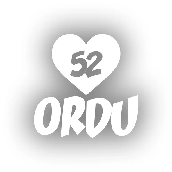 Kalpli 52 Ordu Araba Sticker 17x17 Cm Beyaz ürün görseli 1