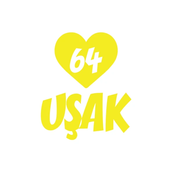Kalpli 64 Uşak Araba Sticker 17x17 Cm Sarı ürün görseli 1
