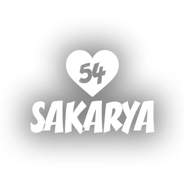 Kalpli 54 Sakarya Araba Sticker 17x17 Cm Beyaz ürün görseli 1