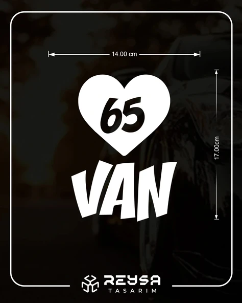 Kalpli 65 Van Araba Sticker 17x17 Cm Beyaz - Resim 2