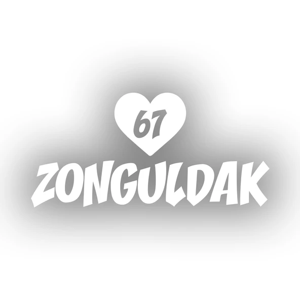 Kalpli 67 Zonguldak Araba Sticker 17x17 Cm Beyaz ürün görseli 1