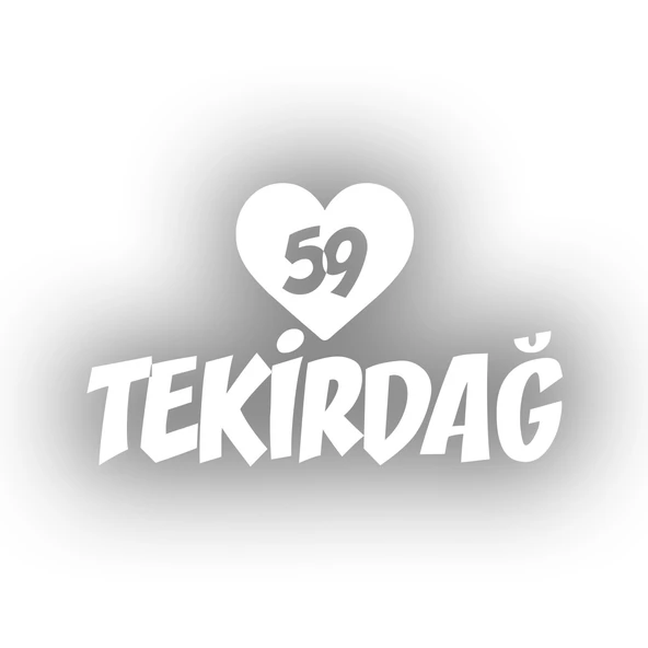 Kalpli 59 Tekirdağ Araba Sticker 17x17 Cm Beyaz ürün görseli 1