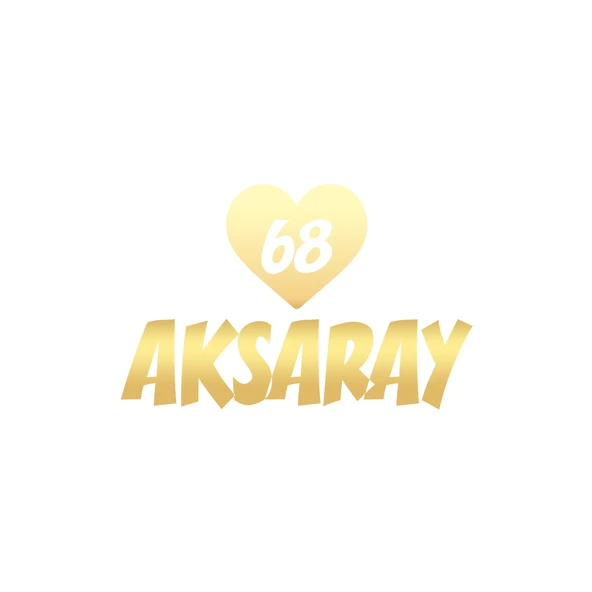 Kalpli 68 Aksaray Araba Sticker 17x17 Cm Gold ürün görseli 1