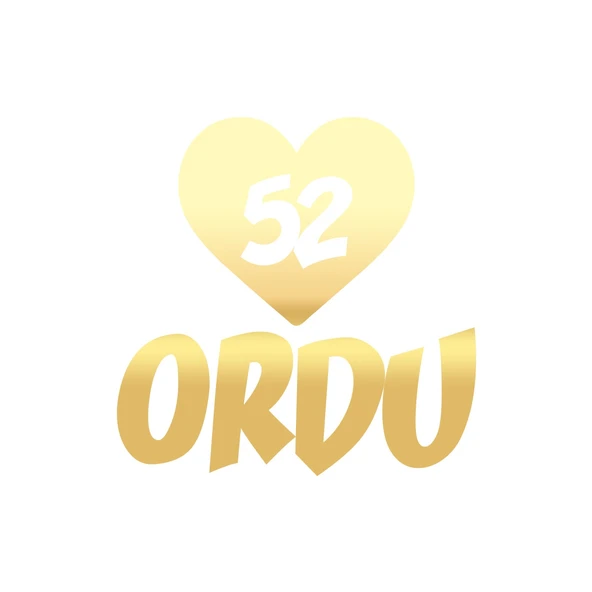 Kalpli 52 Ordu Araba Sticker 17x17 Cm Gold ürün görseli 1