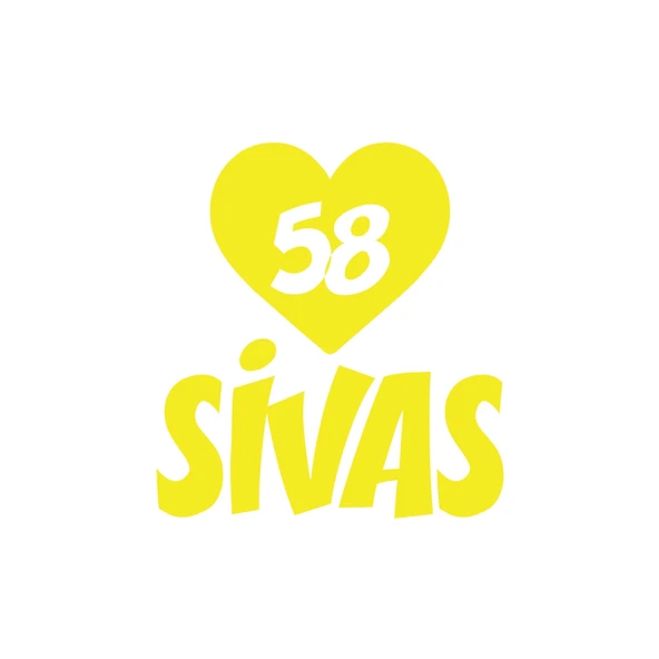 Kalpli 58 Sivas Araba Sticker 17x17 Cm Sarı ürün görseli 1